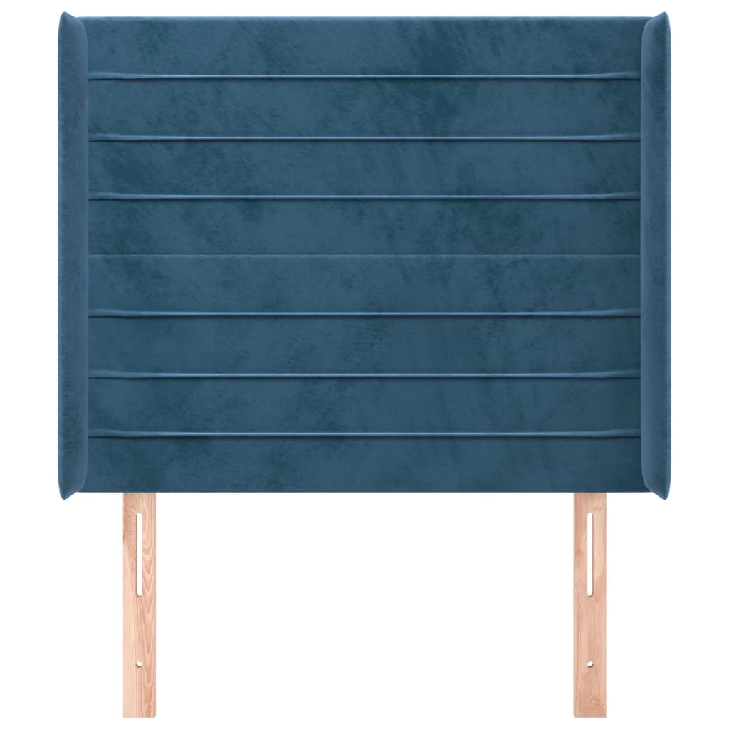 Tête de lit avec oreilles Bleu foncé 83x16x118/128 cm Velours - XIOS