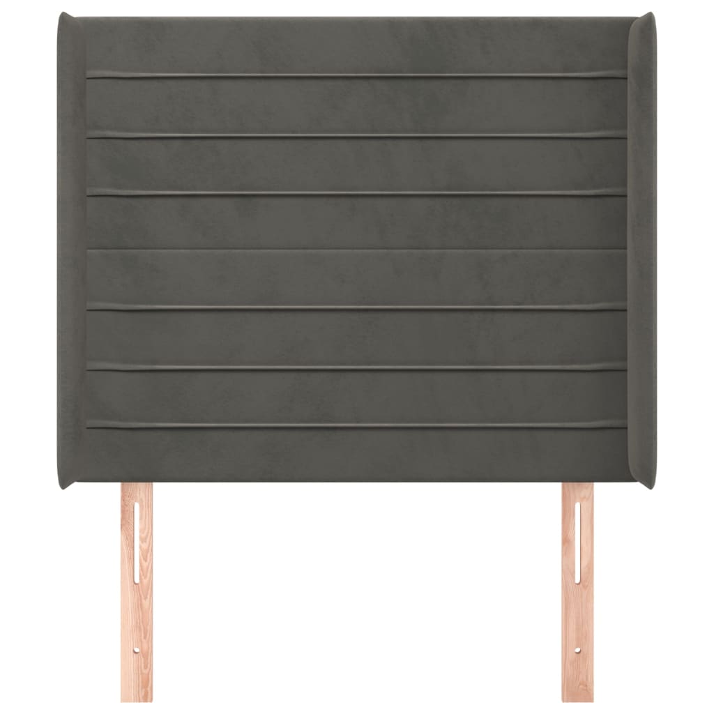 Tête de lit avec oreilles Gris foncé 93x16x118/128 cm Velours - XIOS