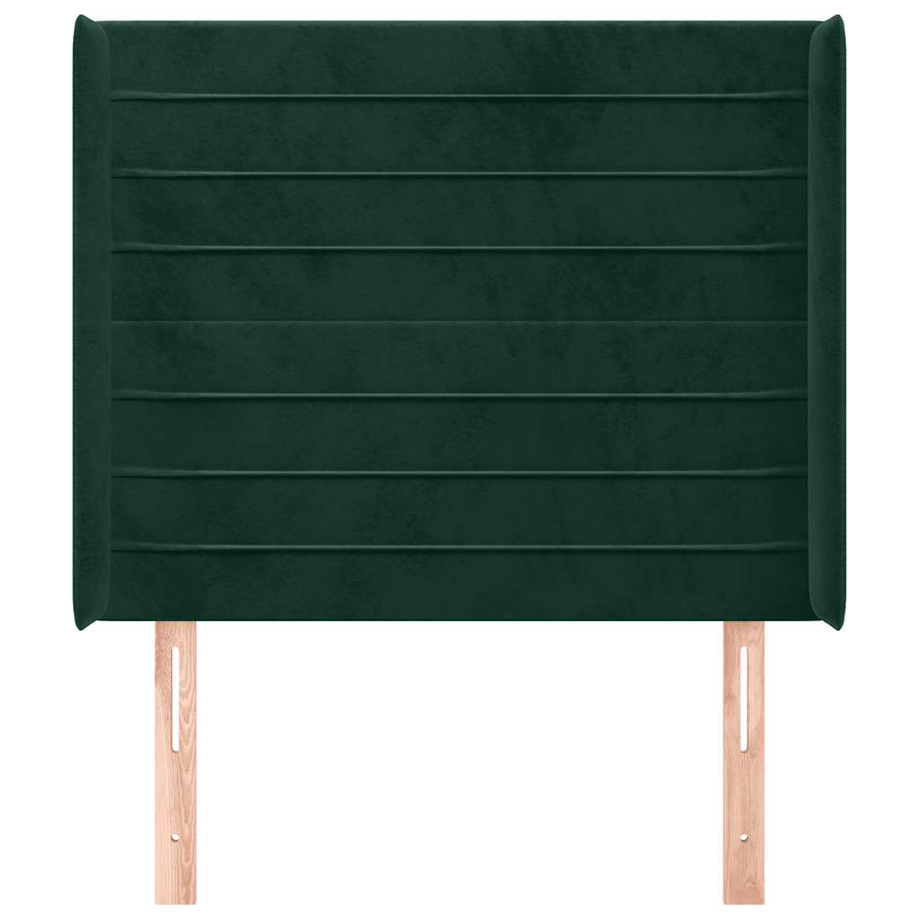 Tête de lit avec oreilles Vert foncé 93x16x118/128 cm Velours - XIOS