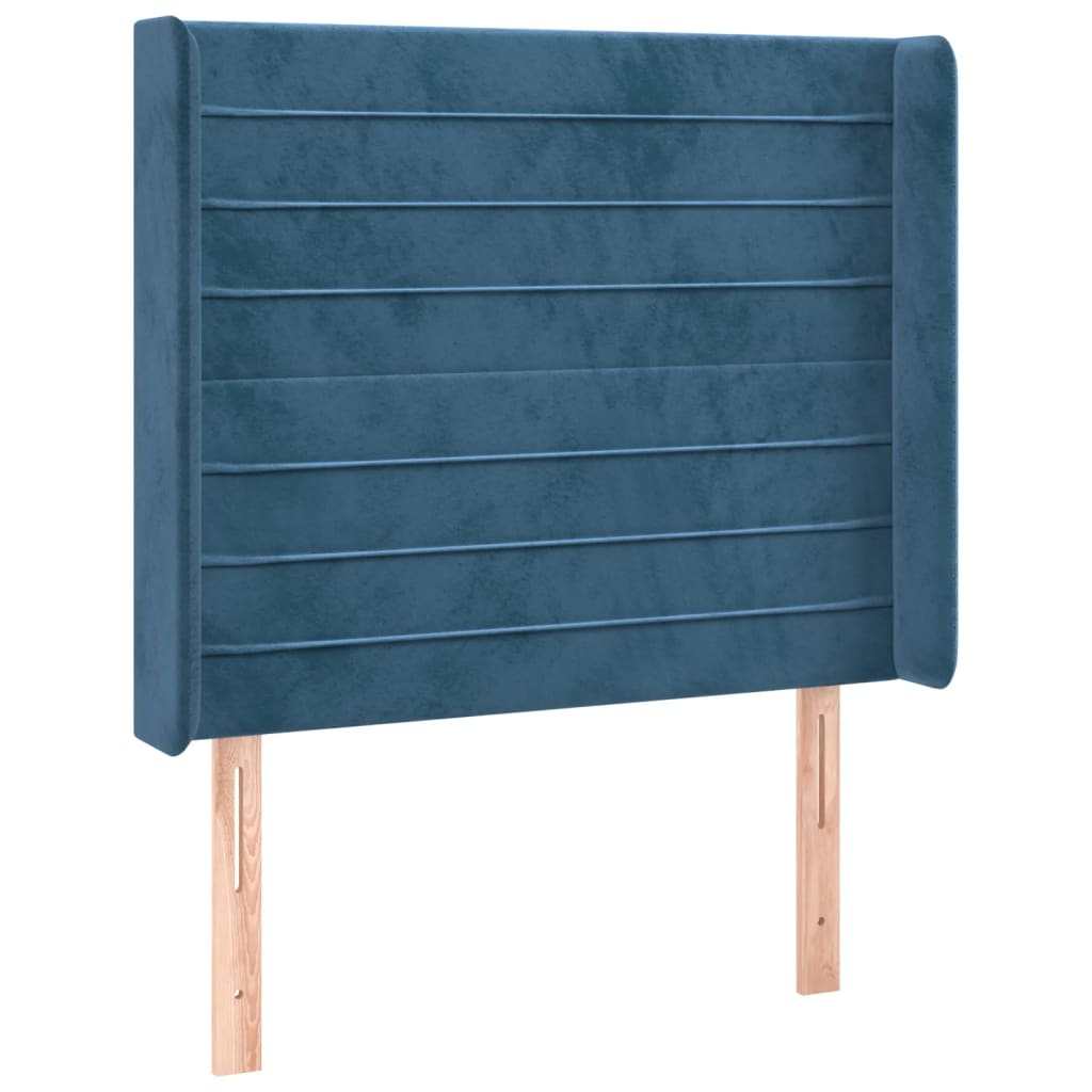 Tête de lit avec oreilles Bleu foncé 93x16x118/128 cm Velours - XIOS
