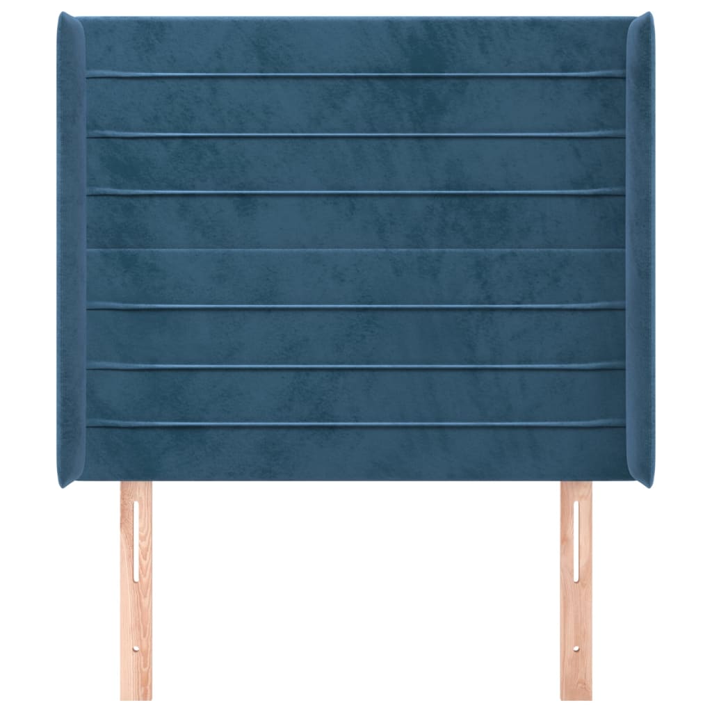 Tête de lit avec oreilles Bleu foncé 93x16x118/128 cm Velours - XIOS