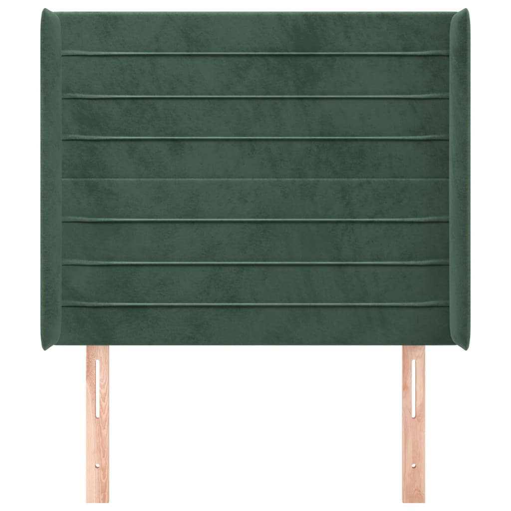 Tête de lit avec oreilles Vert foncé 103x16x118/128 cm Velours - XIOS
