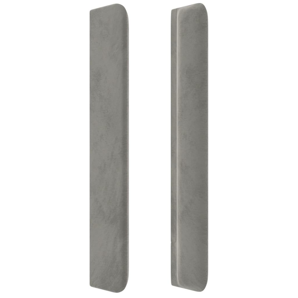 Tête de lit avec oreilles Gris clair 163x16x118/128 cm Velours - XIOS