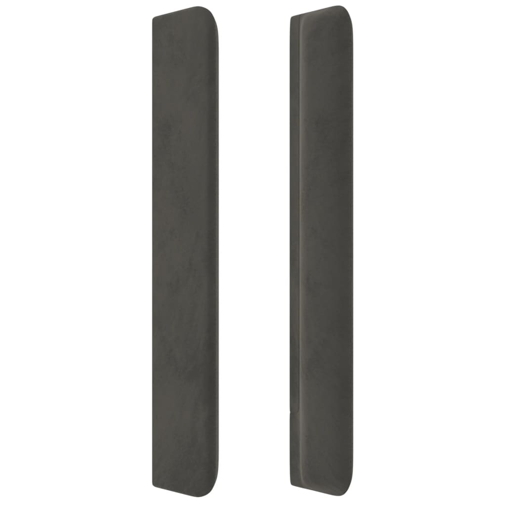 Tête de lit avec oreilles Gris foncé 183x16x118/128 cm Velours - XIOS