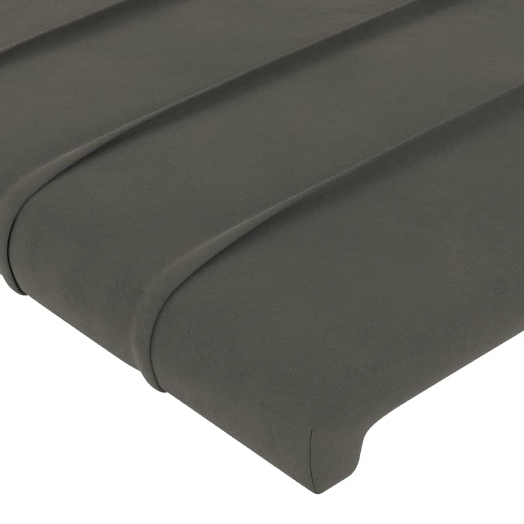 Tête de lit avec oreilles Gris foncé 183x16x118/128 cm Velours - XIOS