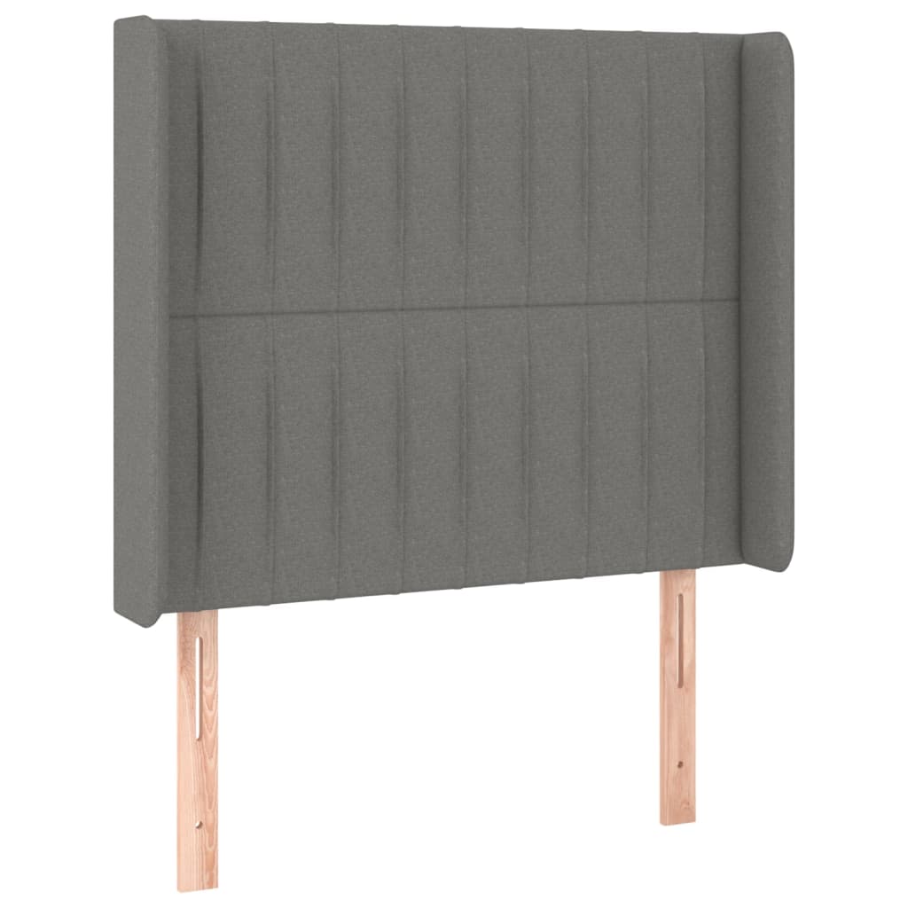 Tête de lit avec oreilles Gris foncé 83x16x118/128 cm Tissu - XIOS