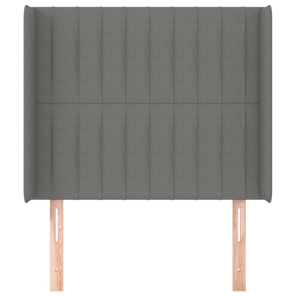Tête de lit avec oreilles Gris foncé 103x16x118/128 cm Tissu - XIOS