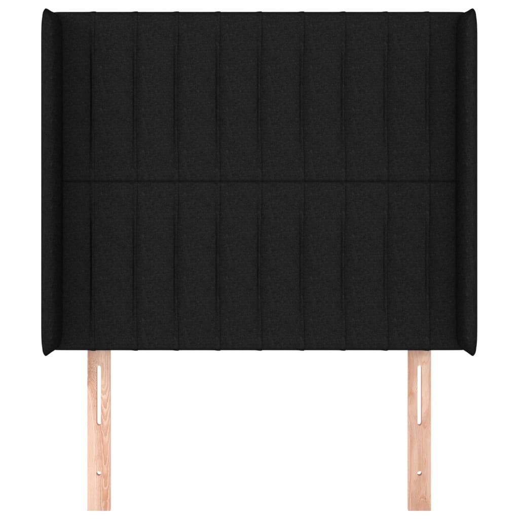 Tête de lit avec oreilles Noir 103x16x118/128 cm Tissu - XIOS