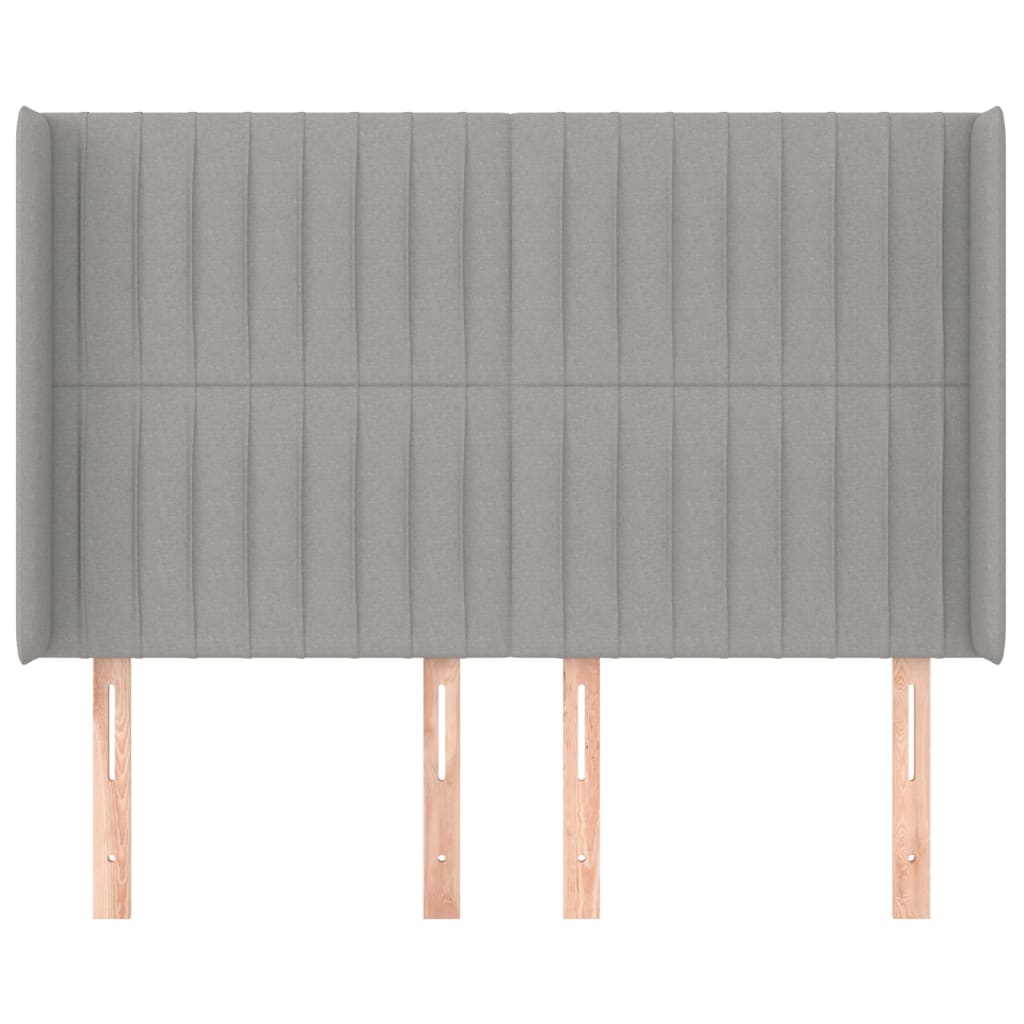 Tête de lit avec oreilles Gris clair 147x16x118/128 cm Tissu - XIOS