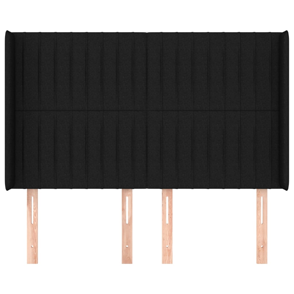 Tête de lit avec oreilles Noir 147x16x118/128 cm Tissu - XIOS