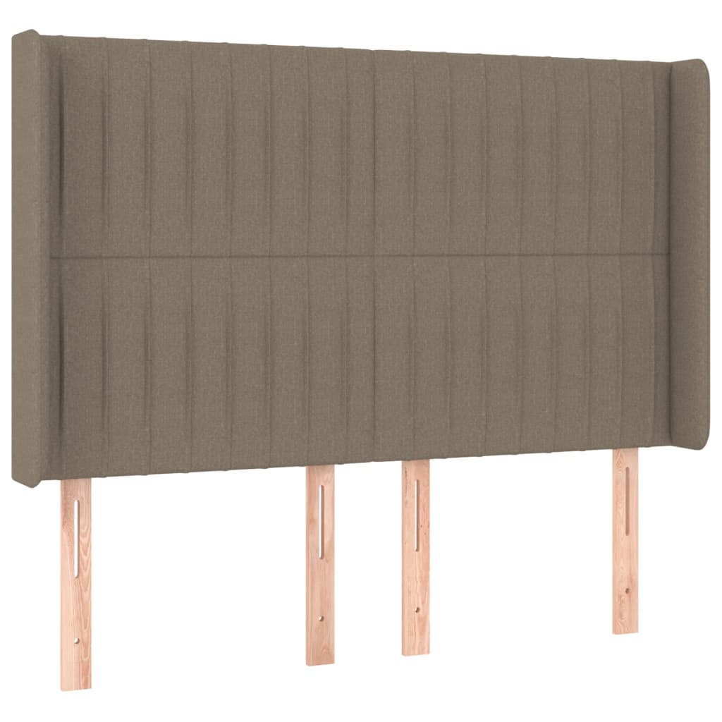 Tête de lit avec oreilles Taupe 147x16x118/128 cm Tissu Têtes et pieds de lit vidaXL
