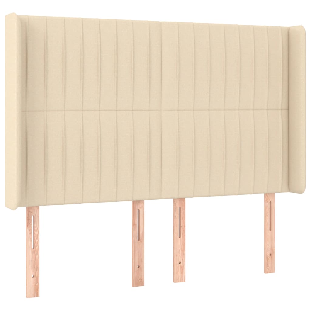 Tête de lit avec oreilles Crème 147x16x118/128 cm Tissu - XIOS