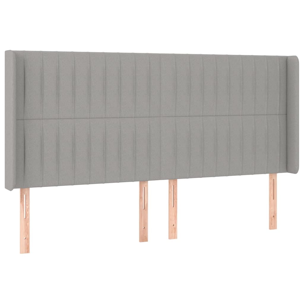 Tête de lit avec oreilles Gris clair 163x16x118/128 cm Tissu - XIOS