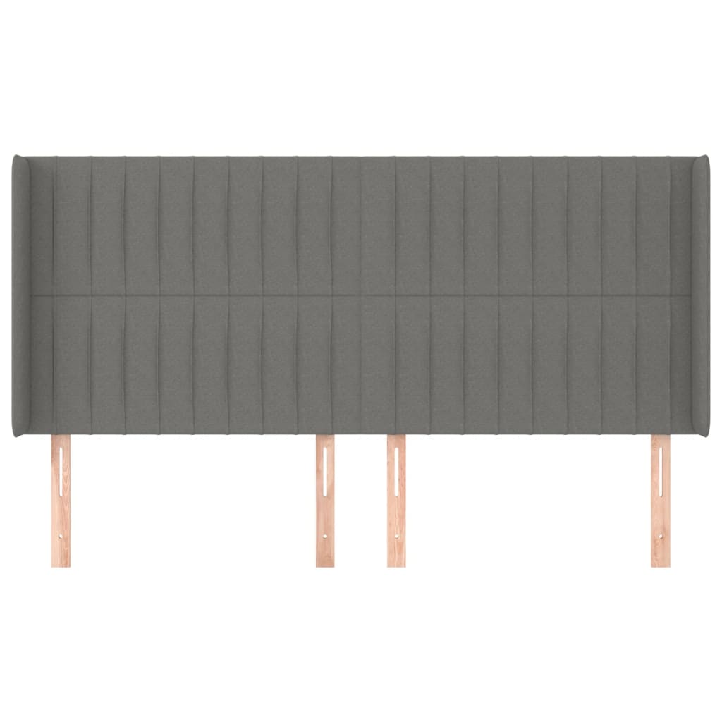 Tête de lit avec oreilles Gris foncé 183x16x118/128 cm Tissu - XIOS