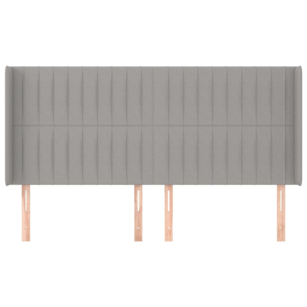 Tête de lit avec oreilles Gris clair 203x16x118/128 cm Tissu - XIOS