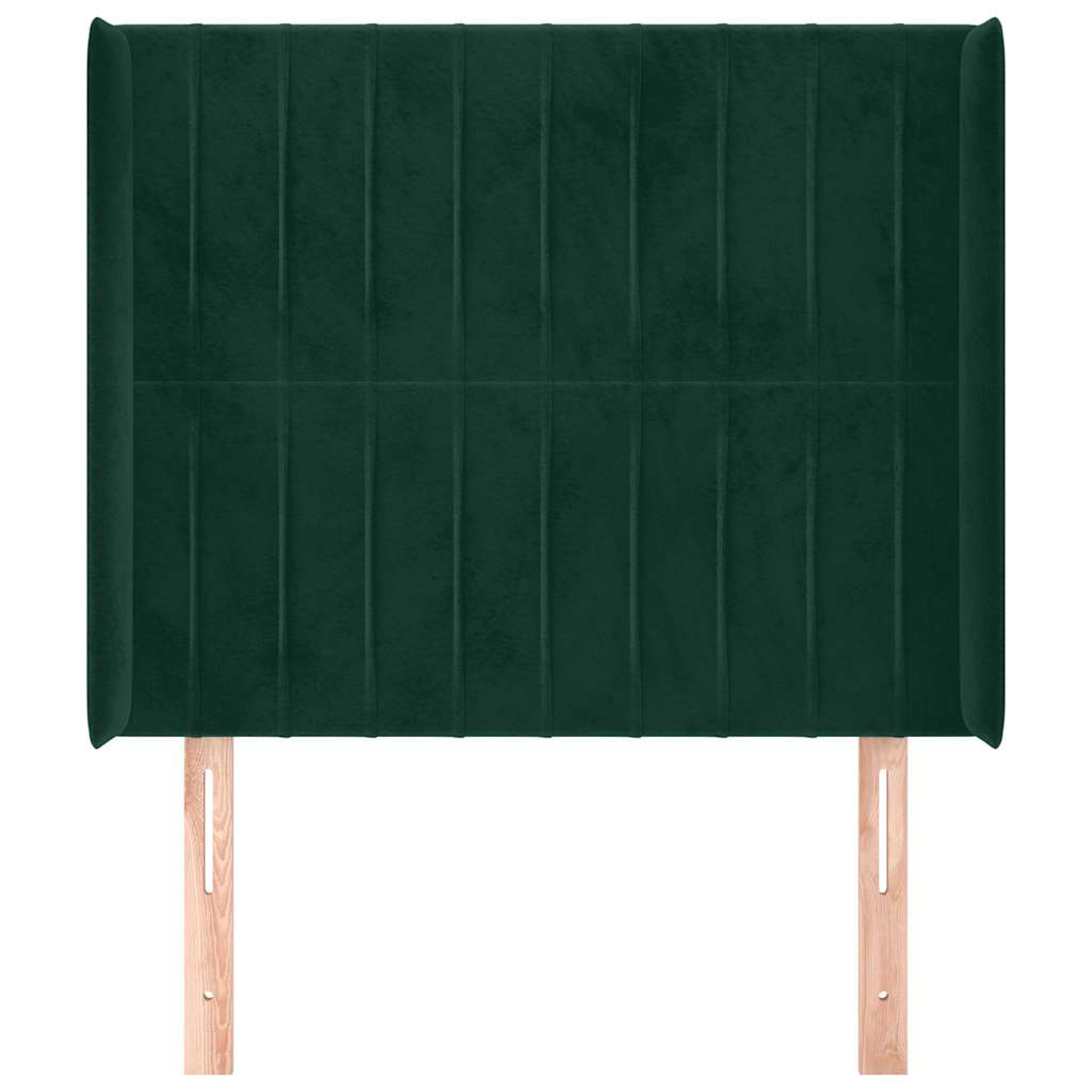 Tête de lit avec oreilles Vert foncé 93x16x118/128 cm Velours - XIOS