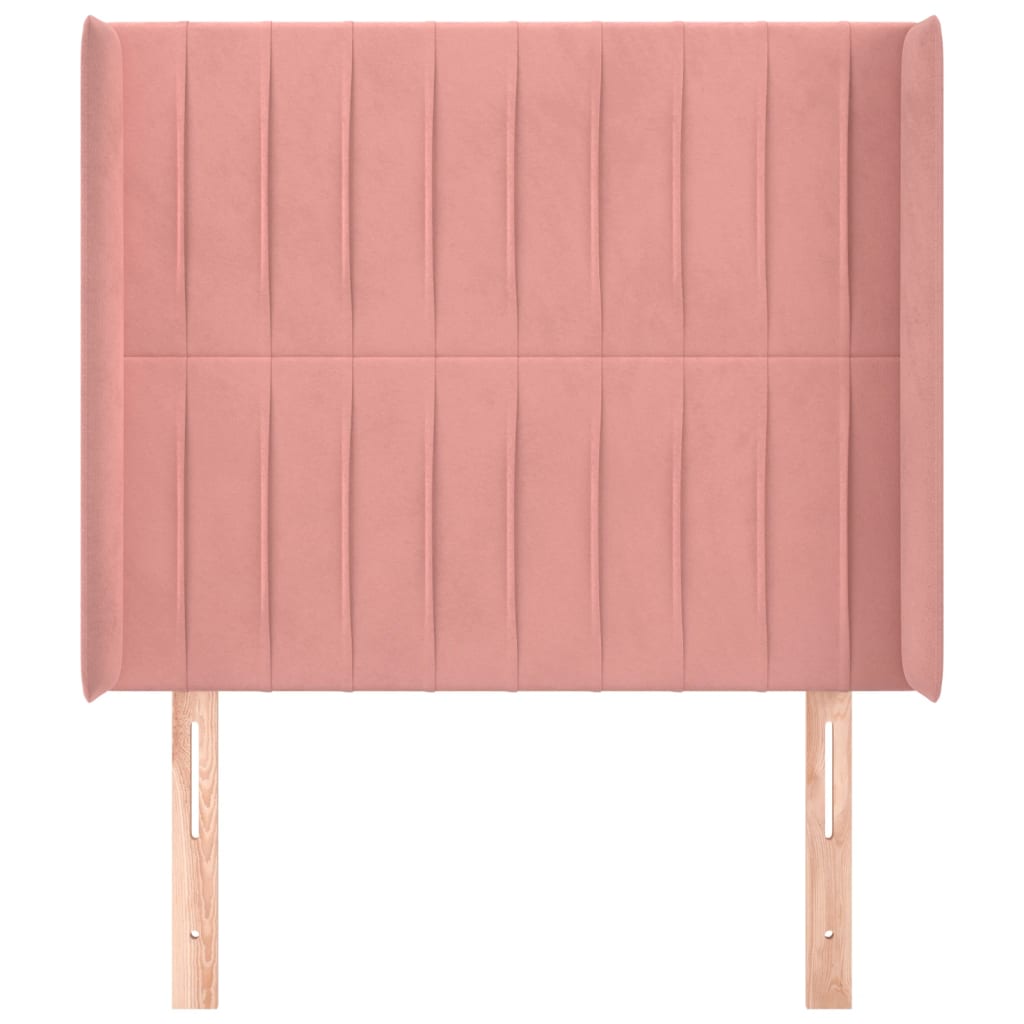 Tête de lit avec oreilles Rose 93x16x118/128 cm Velours - XIOS