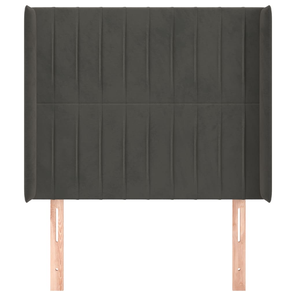 Tête de lit avec oreilles Gris foncé 103x16x118/128 cm Velours - XIOS