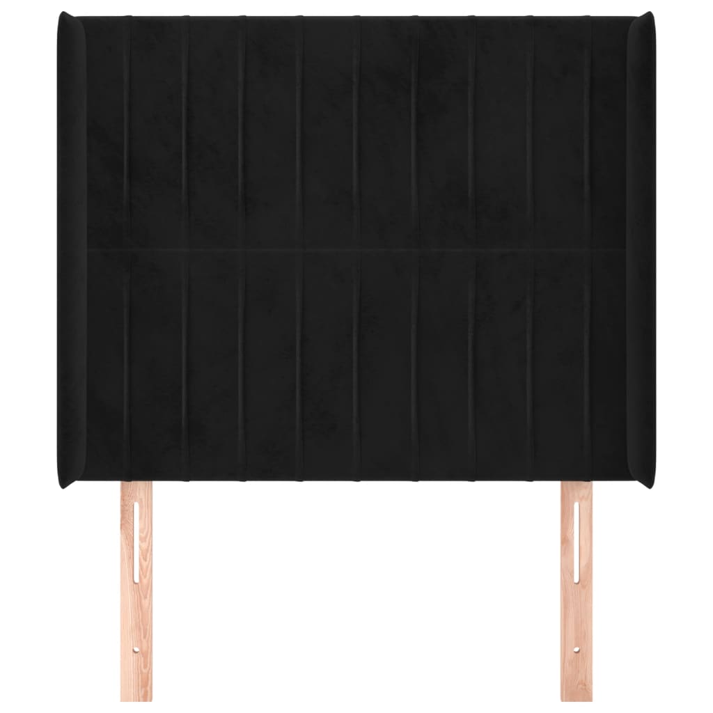 Tête de lit avec oreilles Noir 103x16x118/128 cm Velours - XIOS