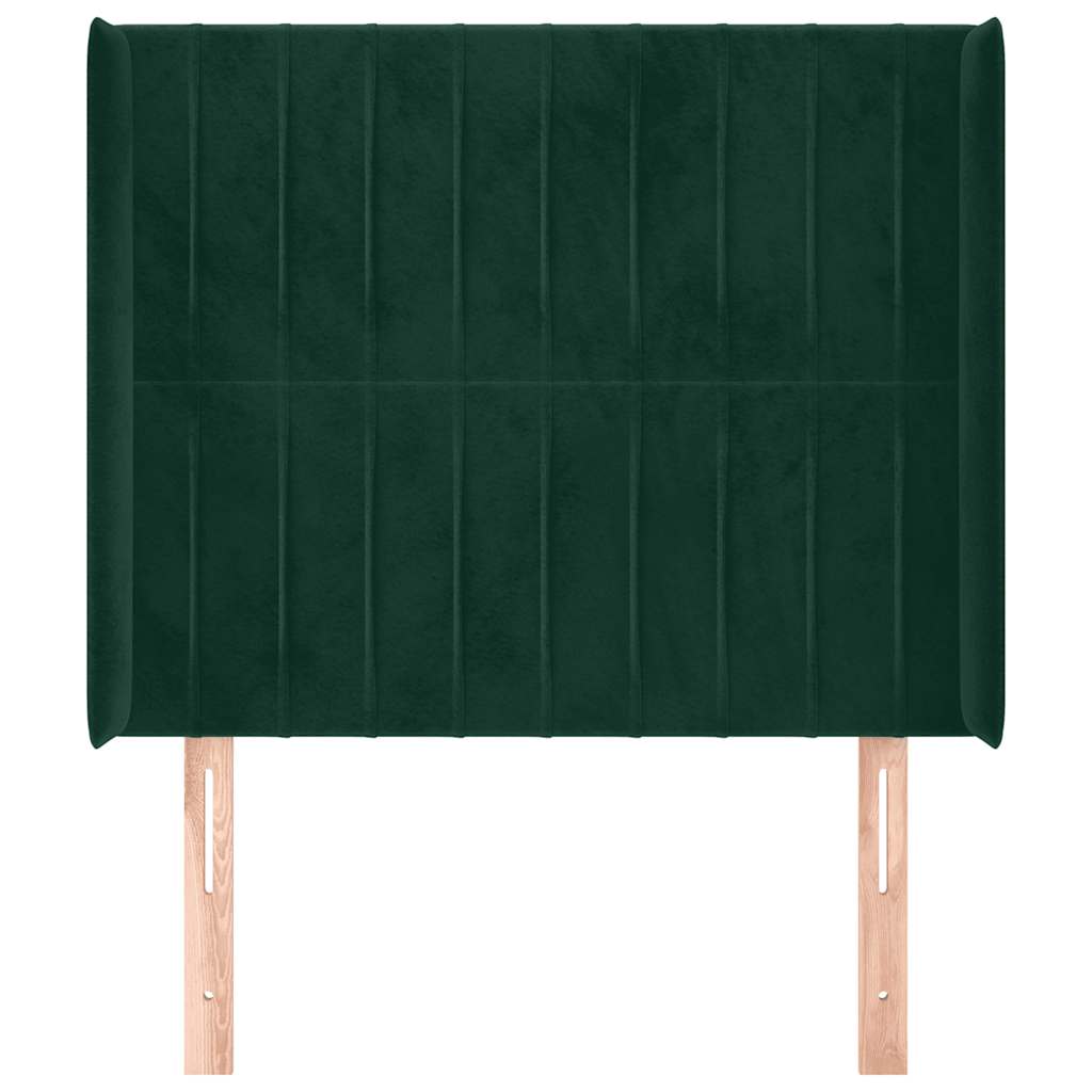 Tête de lit avec oreilles Vert foncé 103x16x118/128 cm Velours - XIOS