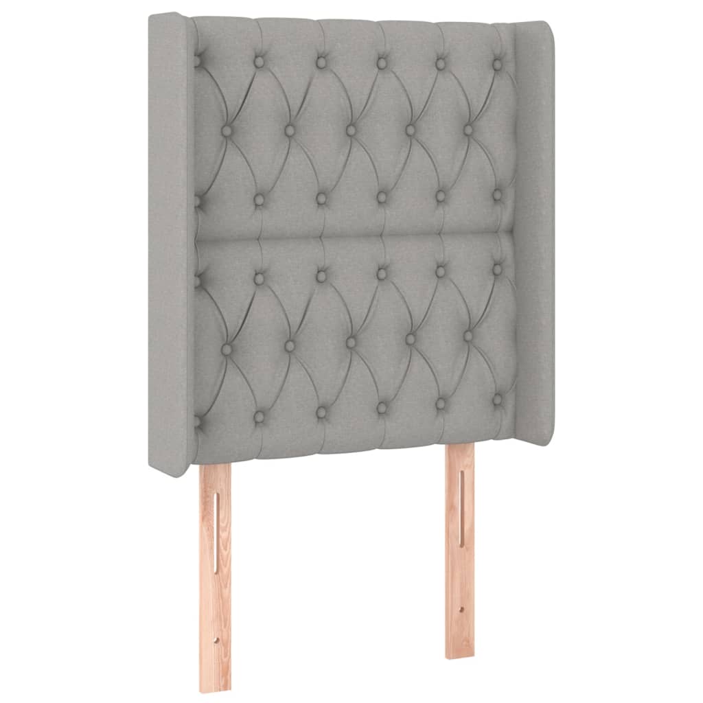 Tête de lit avec oreilles Gris clair 83x16x118/128 cm Tissu - XIOS