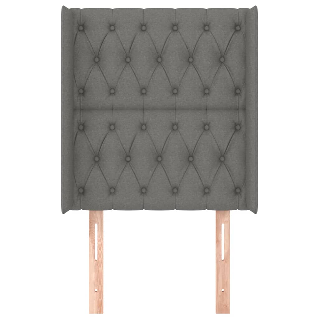 Tête de lit avec oreilles Gris foncé 83x16x118/128 cm Tissu - XIOS
