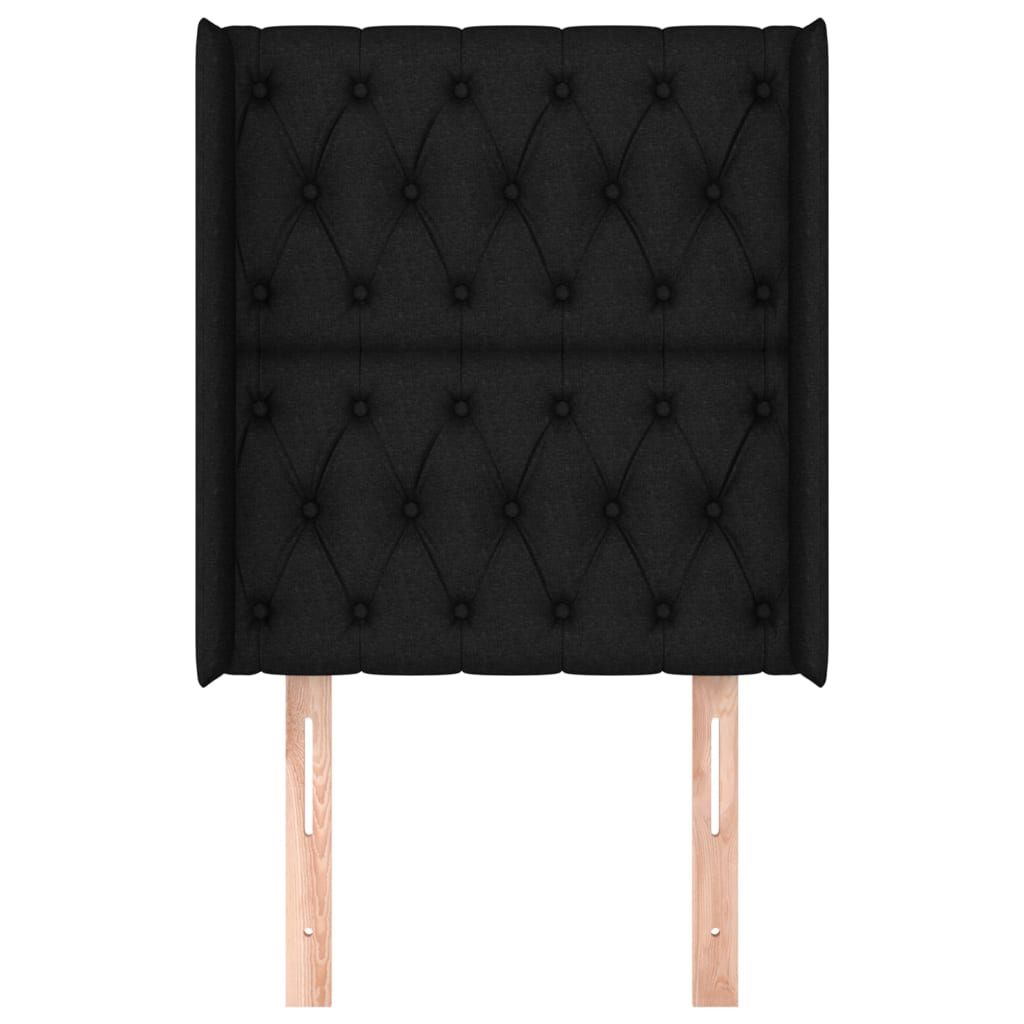 Tête de lit avec oreilles Noir 83x16x118/128 cm Tissu - XIOS
