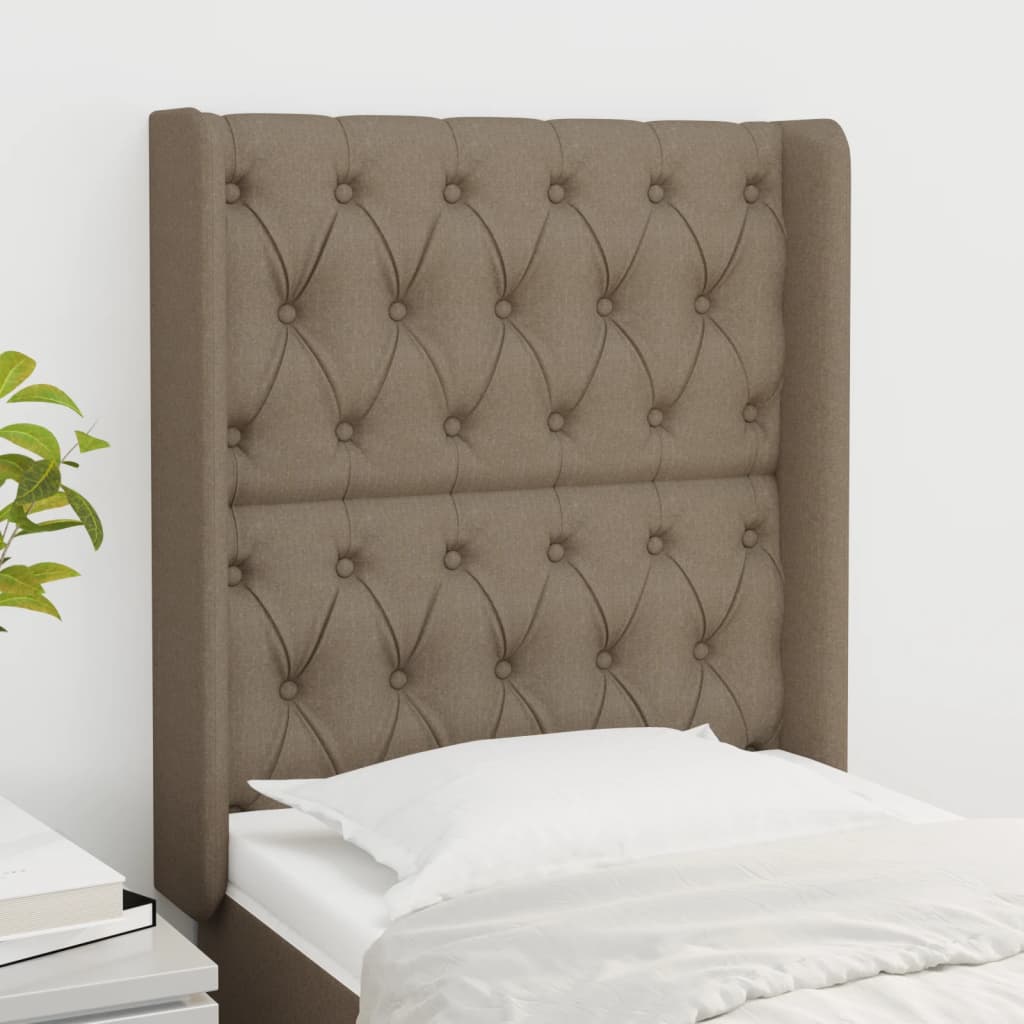 Tête de lit avec oreilles Taupe 83x16x118/128 cm Tissu - XIOS