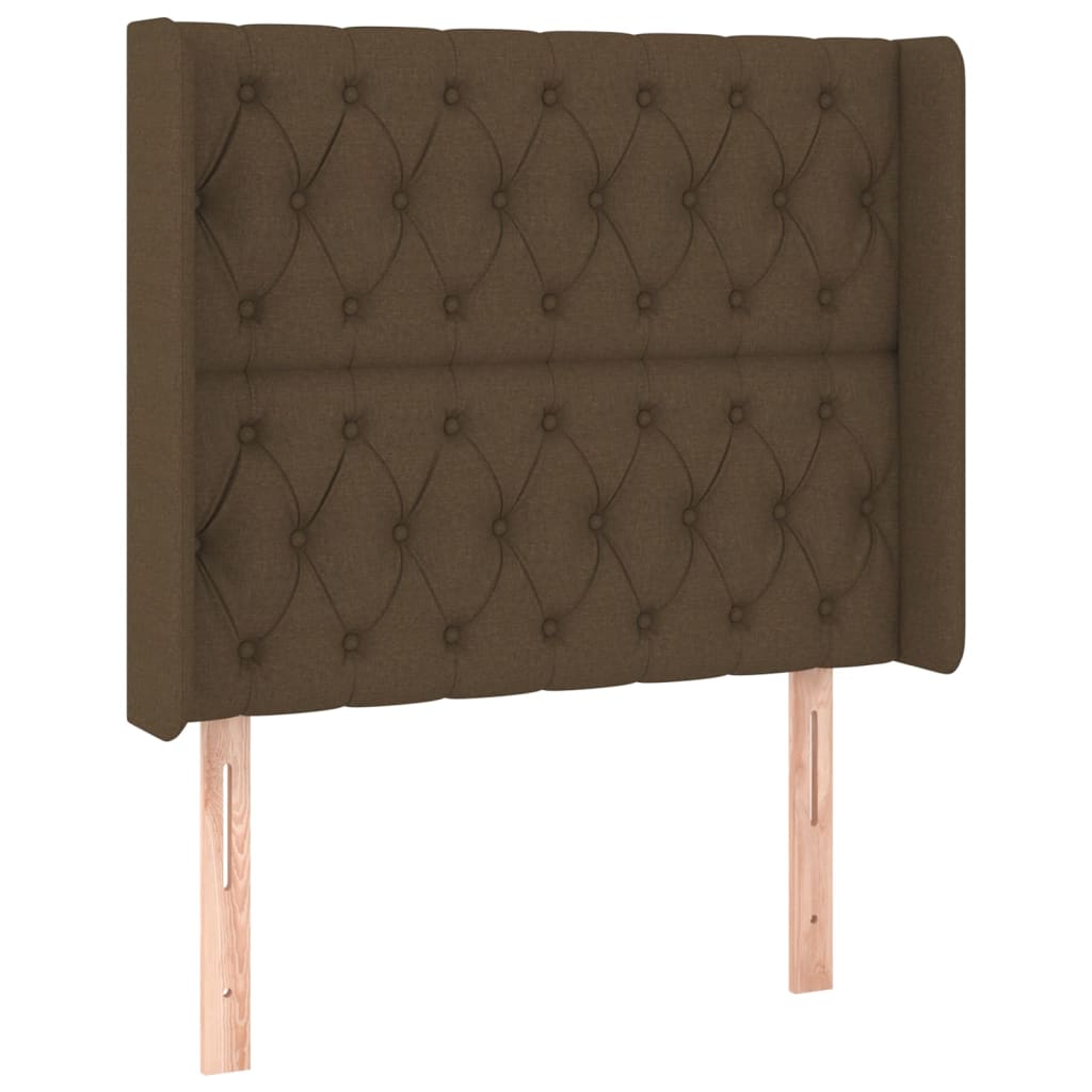 Tête de lit avec oreilles Marron foncé 93x16x118/128 cm Tissu - XIOS