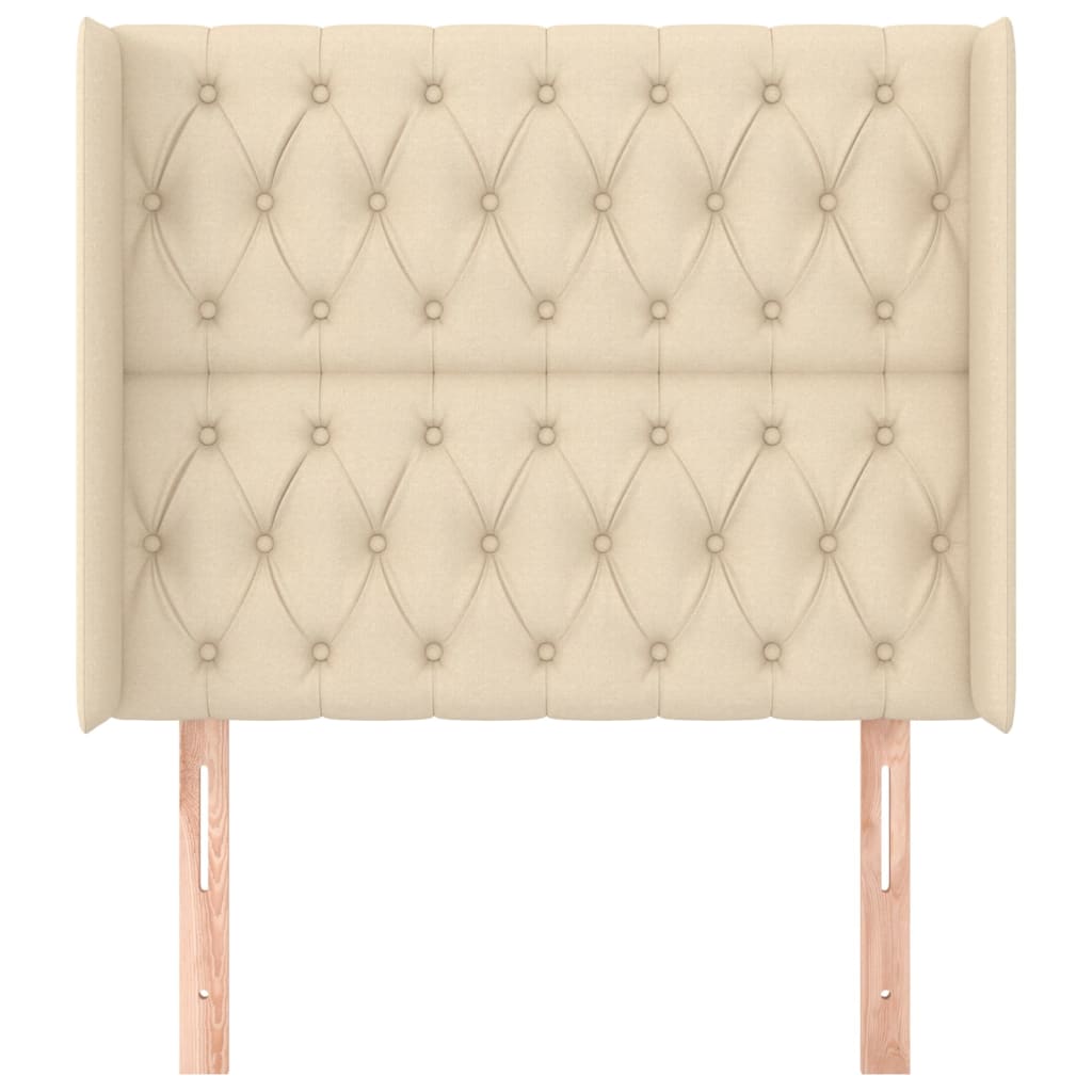 Tête de lit avec oreilles Crème 93x16x118/128 cm Tissu - XIOS