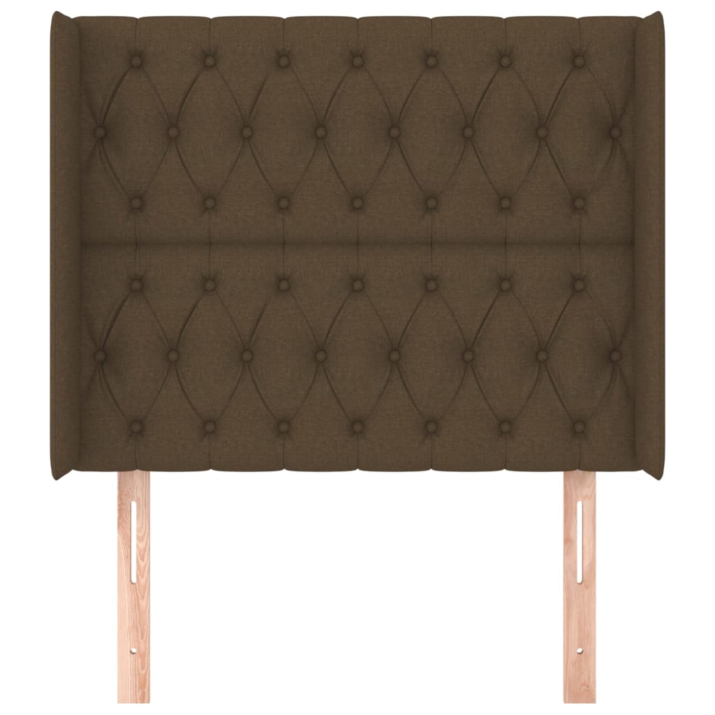 Tête de lit avec oreilles Marron foncé 103x16x118/128 cm Tissu - XIOS