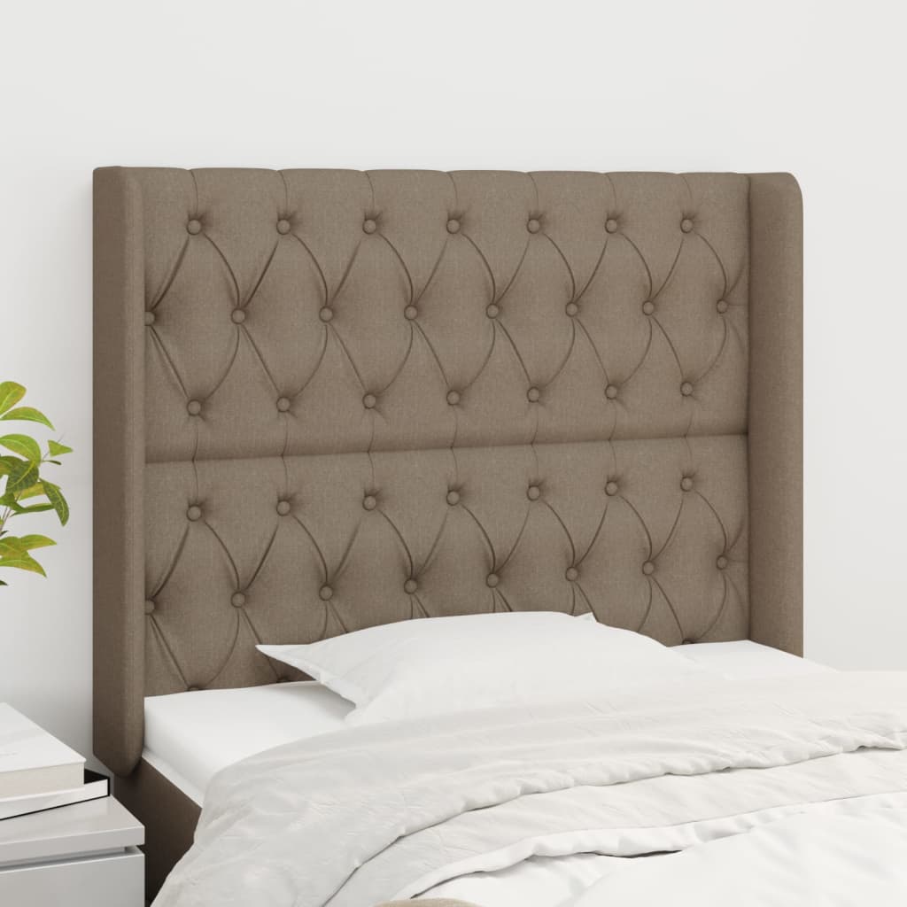 Tête de lit avec oreilles Taupe 103x16x118/128 cm Tissu - XIOS
