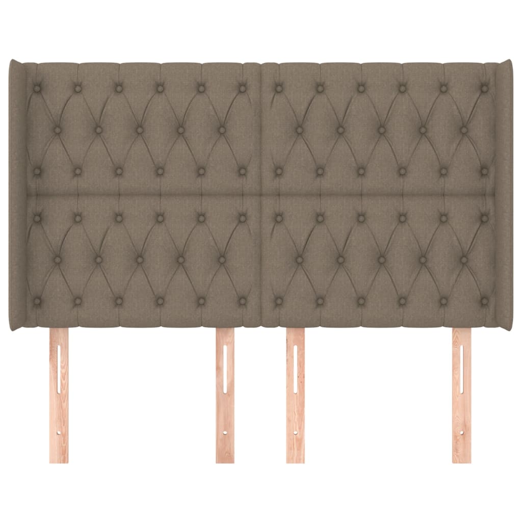 Tête de lit avec oreilles Taupe 147x16x118/128 cm Tissu - XIOS