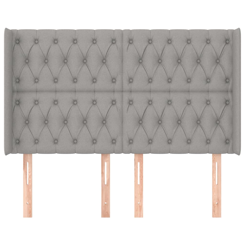 Tête de lit avec oreilles Gris clair 163x16x118/128 cm Tissu - XIOS