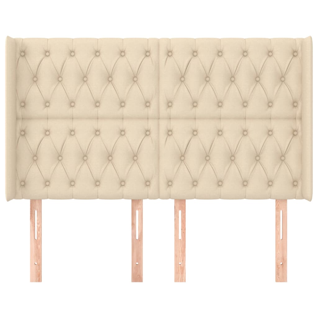 Tête de lit avec oreilles Crème 163x16x118/128 cm Tissu - XIOS