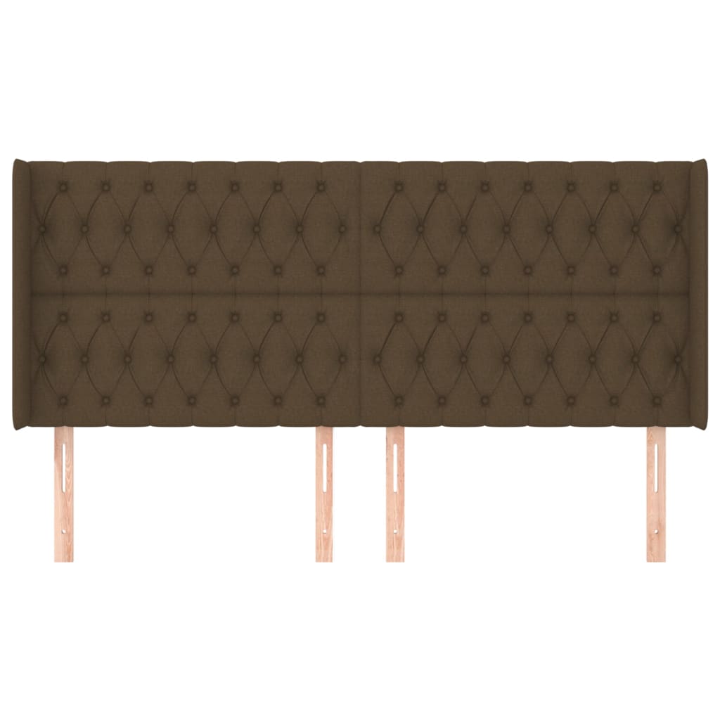 Tête de lit avec oreilles Marron foncé 183x16x118/128 cm Tissu - XIOS