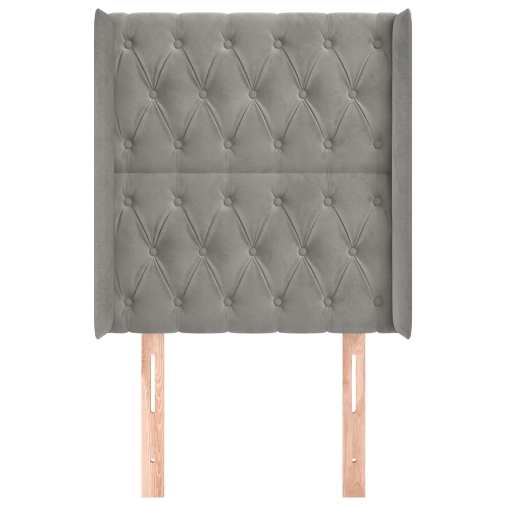 Tête de lit avec oreilles Gris clair 83x16x118/128 cm Velours - XIOS