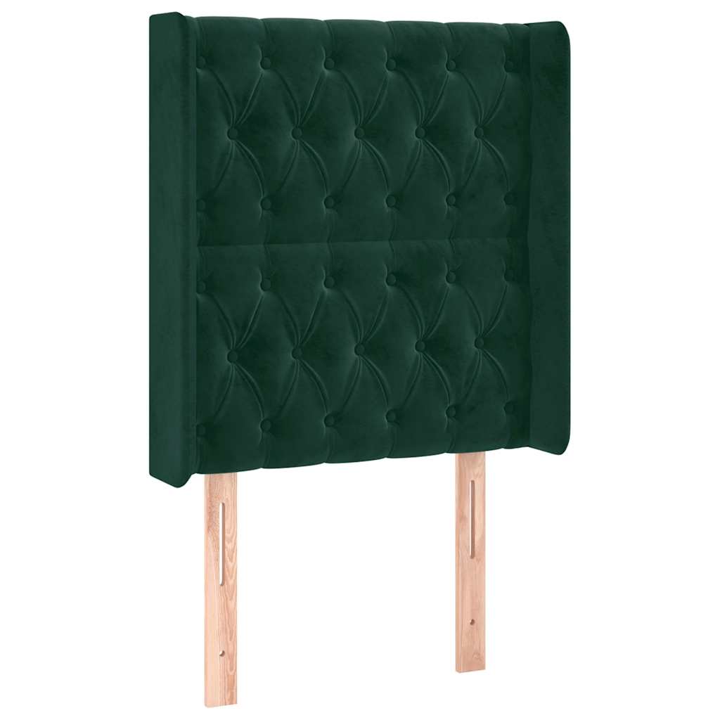 Tête de lit avec oreilles Vert foncé 83x16x118/128 cm Velours - XIOS