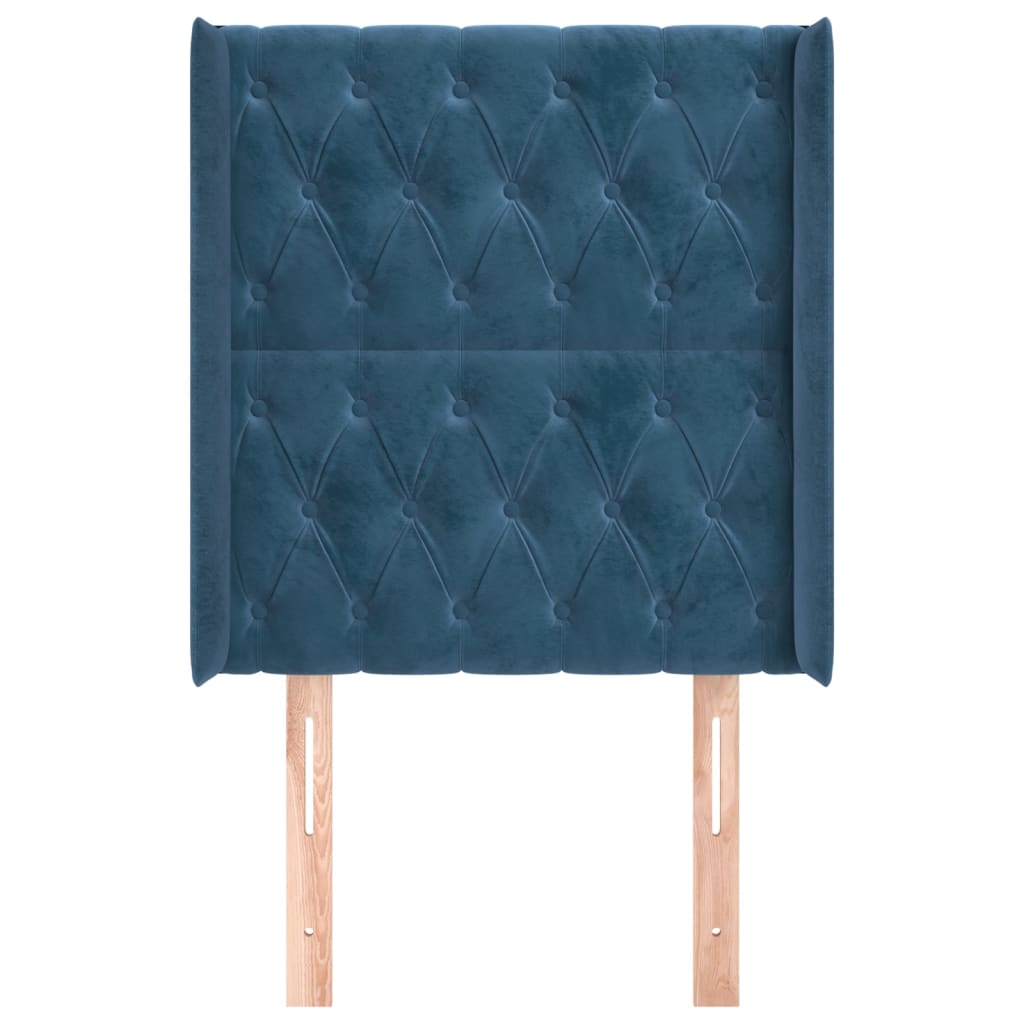Tête de lit avec oreilles Bleu foncé 83x16x118/128 cm Velours - XIOS