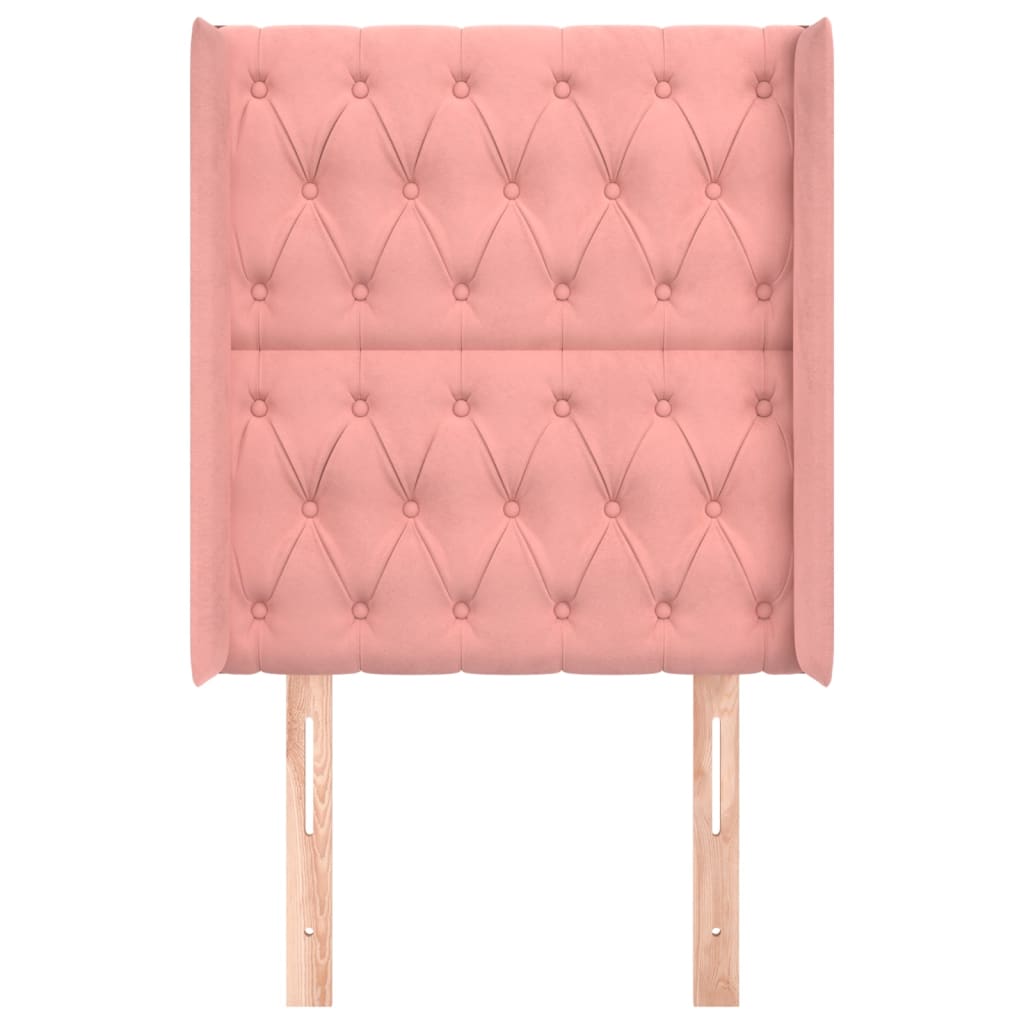 Tête de lit avec oreilles Rose 83x16x118/128 cm Velours - XIOS