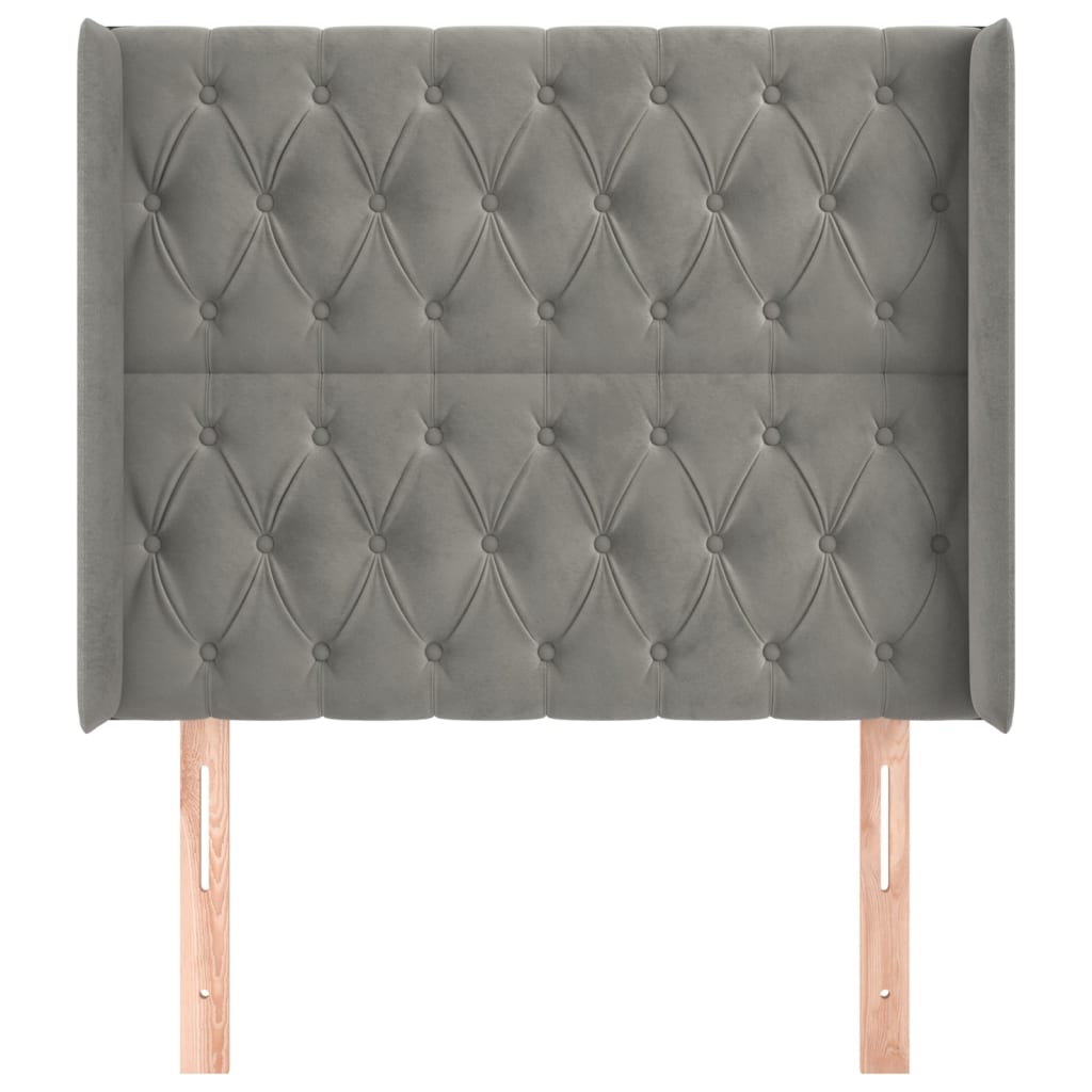 Tête de lit avec oreilles Gris clair 93x16x118/128 cm Velours - XIOS