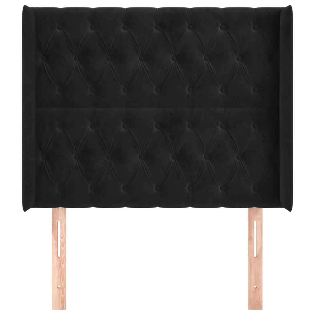 Tête de lit avec oreilles Noir 93x16x118/128 cm Velours - XIOS