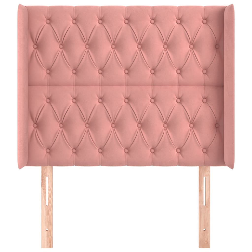 Tête de lit avec oreilles Rose 93x16x118/128 cm Velours - XIOS