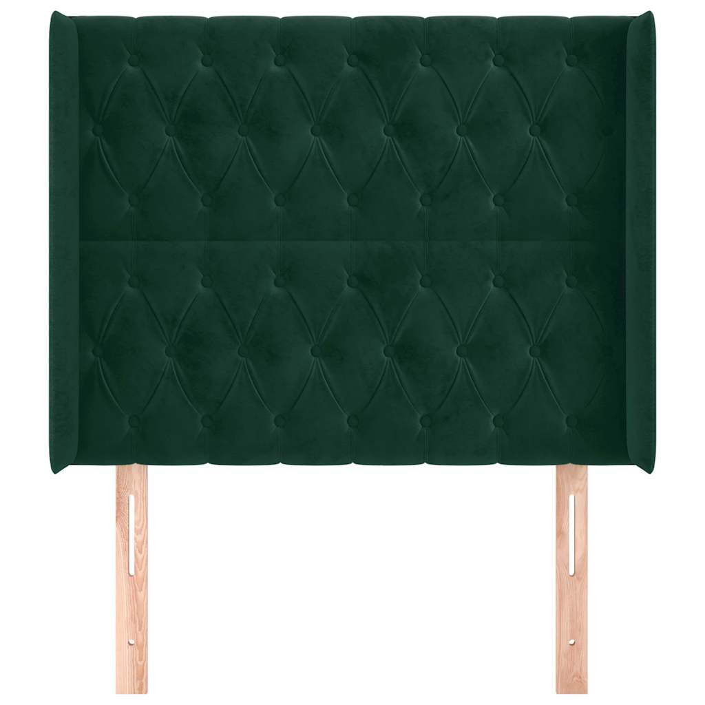 Tête de lit avec oreilles Vert foncé 103x16x118/128 cm Velours - XIOS