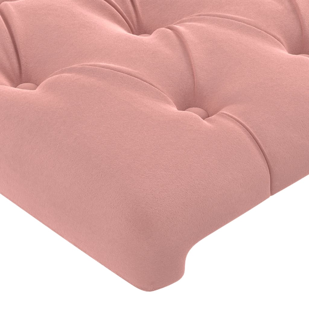 Tête de lit avec oreilles Rose 163x16x118/128 cm Velours - XIOS