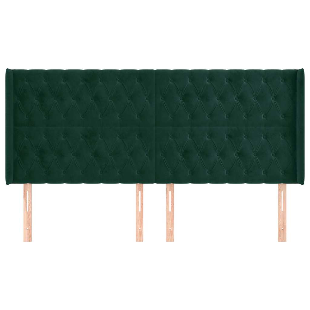Tête de lit avec oreilles Vert foncé 183x16x118/128 cm Velours - XIOS