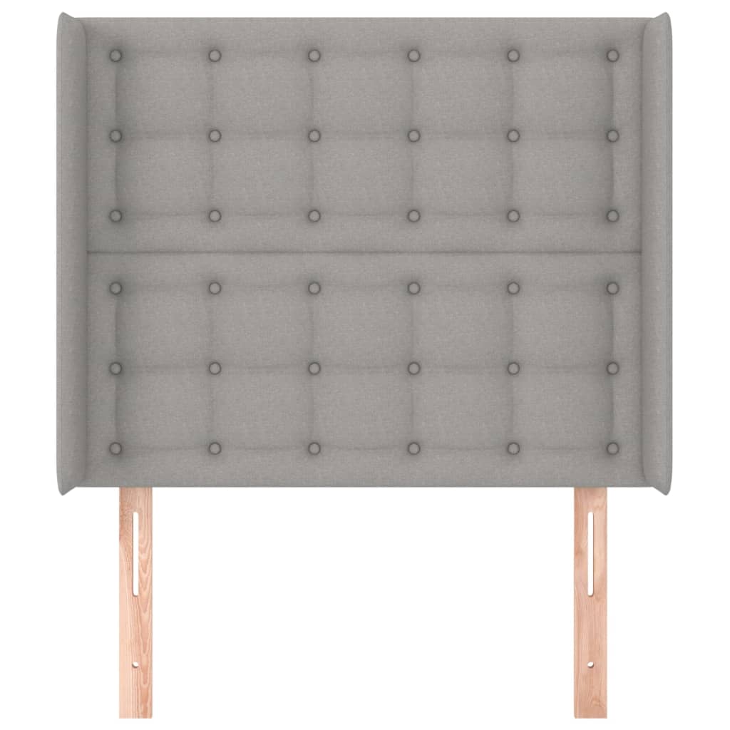 Tête de lit avec oreilles Gris clair 93x16x118/128 cm Tissu - XIOS