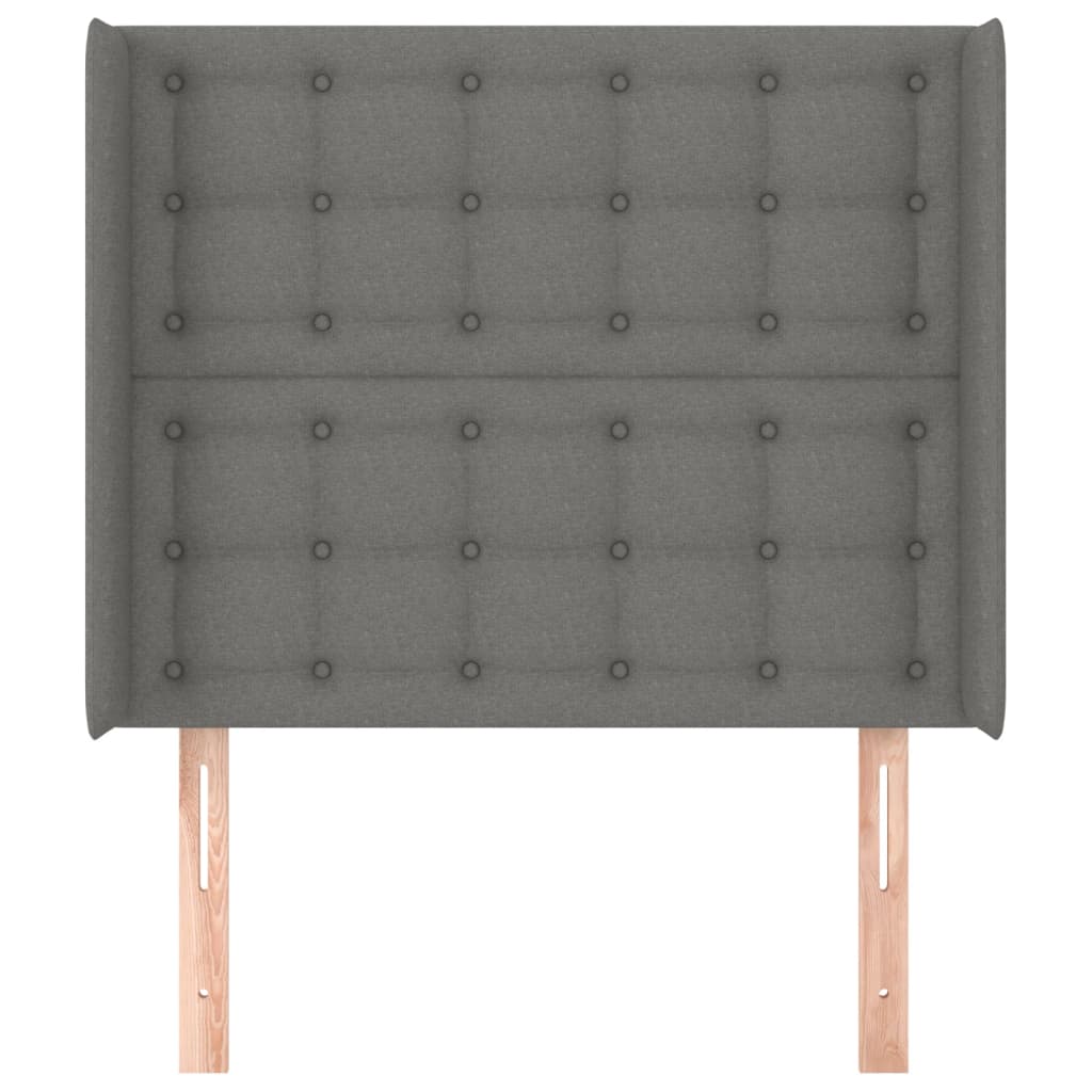 Tête de lit avec oreilles Gris foncé 93x16x118/128 cm Tissu - XIOS