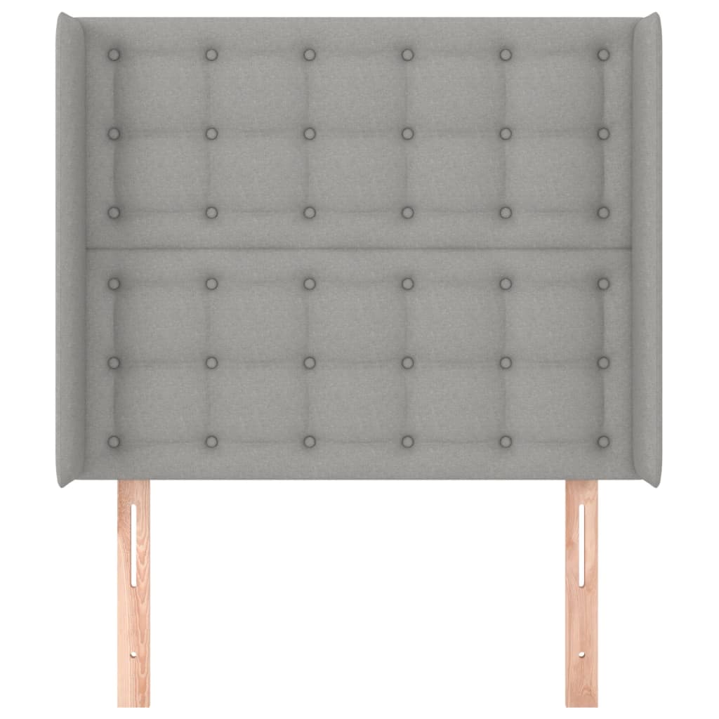 Tête de lit avec oreilles Gris clair 103x16x118/128 cm Tissu - XIOS