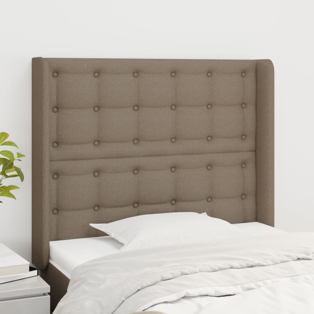 Tête de lit avec oreilles Taupe 103x16x118/128 cm Tissu - XIOS
